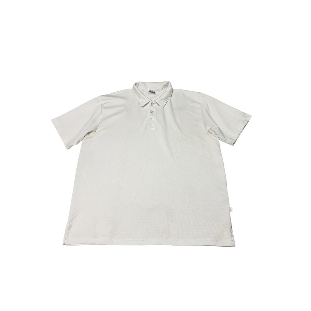 Vintage Nike FIT DRY Polo Shirt Mens XL White Short Sleeve Waffle Knit